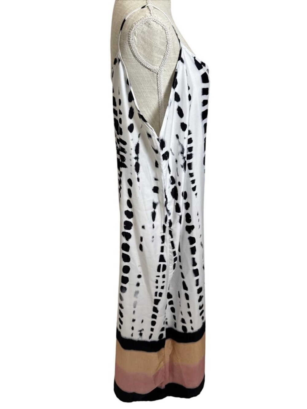 Lulla Collection White Black Peach Pink Spaghetti Strap Maxi Cami Dress XL - Picture 4 of 9